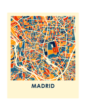 Charger l&#39;image dans la galerie, Affiche cartographique de Madrid - Style Chroma
