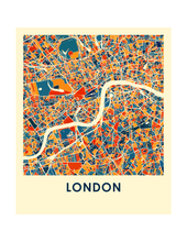 Charger l&#39;image dans la galerie, Affiche cartographique de Londres - Style Chroma
