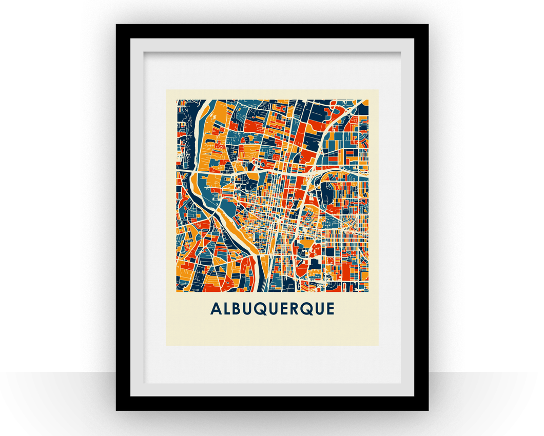 Albuquerque Map Print - Full Color Map Poster