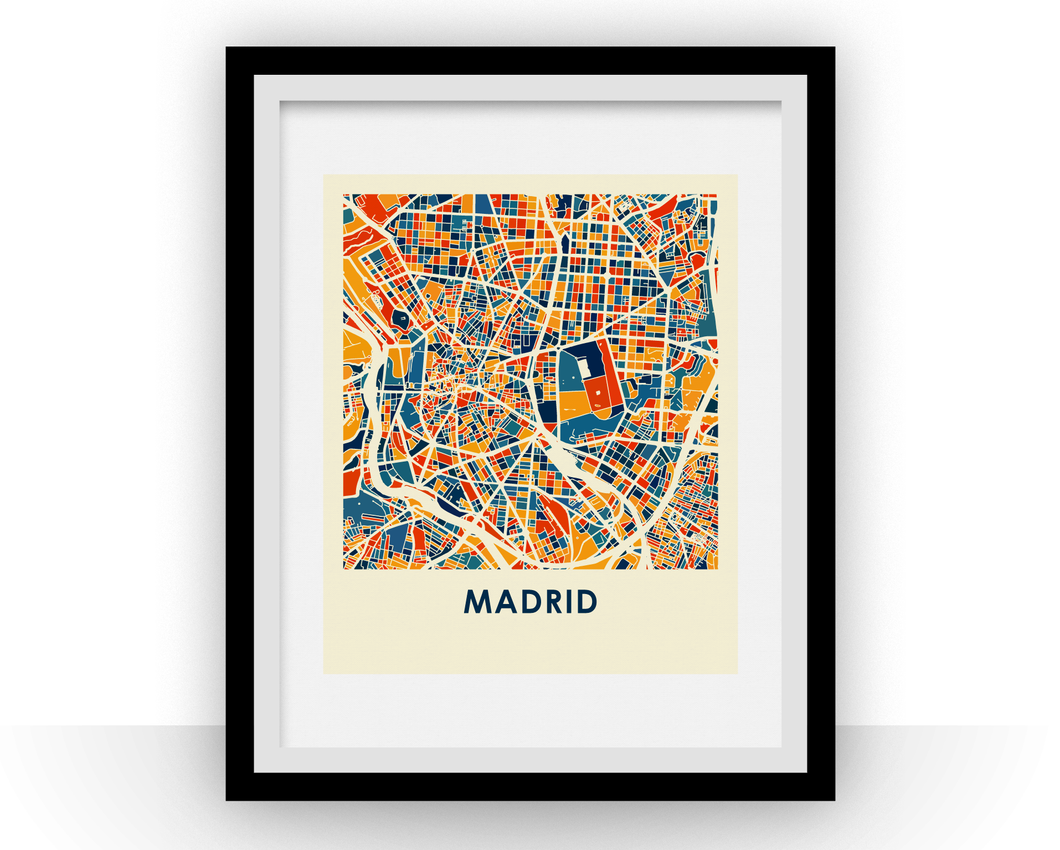 Madrid Map Print - Full Color Map Poster