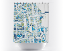 Load image into Gallery viewer, Chicago Map Shower Curtain - usa Shower Curtain - Chroma Series
