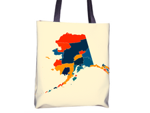 Load image into Gallery viewer, Alaska Map Tote Bag - AK Map Tote Bag 15x15
