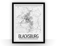 Load image into Gallery viewer, Blacksburg Map Poster - Virginia Map Print - Art Deco Series
