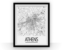 Load image into Gallery viewer, Athens Georgia Map Poster - Georgia Map Print - Art Deco Series
