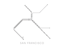 Load image into Gallery viewer, San Francisco Subway Map Print - San Francisco BART Map Poster
