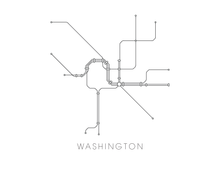 Load image into Gallery viewer, Washington Subway Map Print - Washington Metro Map Poster
