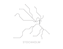 Load image into Gallery viewer, Stockholm Subway Map Print - Stockholm Metro Map Poster
