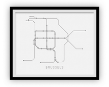 Load image into Gallery viewer, Brussels Subway Map Print - Brussels Metro Map Poster
