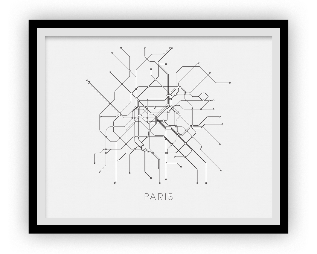 Paris Subway Map Print - Paris Metro Map Poster