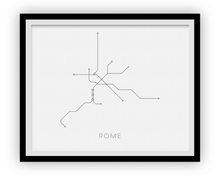 Load image into Gallery viewer, Rome Subway Map Print - Rome Metro Map Poster
