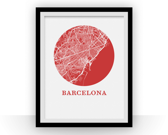 Barcelona Map Print - City Map Poster