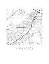 Charger l&#39;image dans la galerie, Affiche cartographique de Riverside - Style Noir et Blanc
