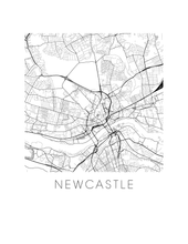 Load image into Gallery viewer, Newcastle Map Black and White Print - england Black and White Map Print
