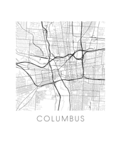 Charger l&#39;image dans la galerie, Affiche cartographique de Columbus - Style Noir et Blanc
