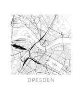 Load image into Gallery viewer, Dresden Map Black and White Print - germany Black and White Map Print
