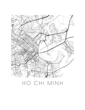 Charger l&#39;image dans la galerie, Affiche cartographique de Ho Chi Minh - Style Noir et Blanc
