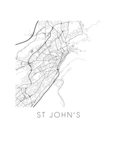 Charger l&#39;image dans la galerie, Affiche cartographique de St Johns - Style Noir et Blanc
