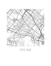Charger l&#39;image dans la galerie, Affiche cartographique de Irvine - Style Noir et Blanc
