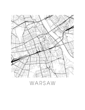 Charger l&#39;image dans la galerie, Affiche cartographique de Warsaw - Style Noir et Blanc
