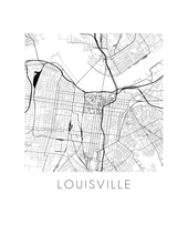 Load image into Gallery viewer, Louisville Map Black and White Print - Kentucky Black and White Map Print
