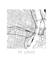 Charger l&#39;image dans la galerie, Affiche cartographique de St Louis - Style Noir et Blanc
