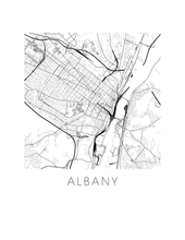 Charger l&#39;image dans la galerie, Affiche cartographique de Albany - Style Noir et Blanc
