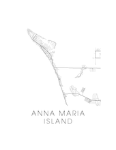 Charger l&#39;image dans la galerie, Affiche cartographique de Anna Maria Island - Style Noir et Blanc
