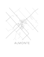 Charger l&#39;image dans la galerie, Affiche cartographique de Almonte - Style Noir et Blanc
