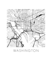 Charger l&#39;image dans la galerie, Affiche cartographique de Washington DC - Style Noir et Blanc
