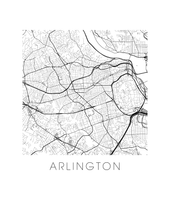 Charger l&#39;image dans la galerie, Affiche cartographique de Arlington VA - Style Noir et Blanc
