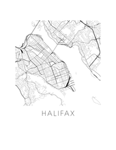 Load image into Gallery viewer, Halifax Map Black and White Print - nova scotia Black and White Map Print
