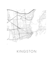 Load image into Gallery viewer, Kingston Map Black and White Print - ontario Black and White Map Print
