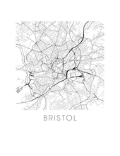 Load image into Gallery viewer, Bristol Map Black and White Print - england Black and White Map Print
