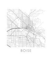 Load image into Gallery viewer, Boise Map Black and White Print - idaho Black and White Map Print
