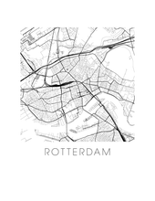 Load image into Gallery viewer, Rotterdam Map Black and White Print - netherlands Black and White Map Print

