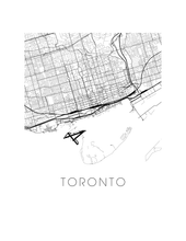 Charger l&#39;image dans la galerie, Affiche cartographique de Toronto - Style Noir et Blanc
