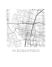 Charger l&#39;image dans la galerie, Affiche cartographique de Albuquerque - Style Noir et Blanc

