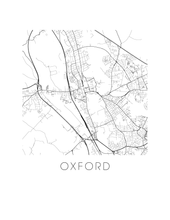 Load image into Gallery viewer, Oxford Map Black and White Print - england Black and White Map Print
