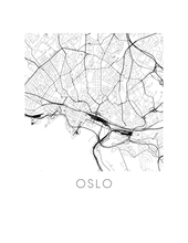 Charger l&#39;image dans la galerie, Affiche cartographique de Oslo - Style Noir et Blanc
