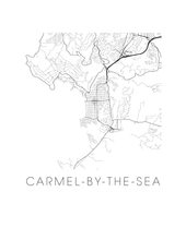 Load image into Gallery viewer, Carmel-By-The-Sea Map Black and White Print - california Black and White Map Print
