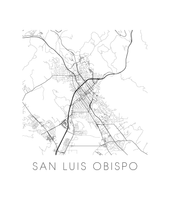 Load image into Gallery viewer, San Luis Obispo Map Black and White Print - california Black and White Map Print
