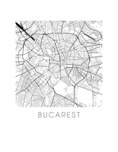 Charger l&#39;image dans la galerie, Affiche cartographique de Bucharest - Style Noir et Blanc

