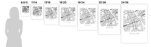 Load image into Gallery viewer, Warsaw Map Black and White Print - poland Black and White Map Print
