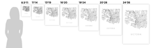 Load image into Gallery viewer, Victoria Map Black and White Print - victoria Black and White Map Print
