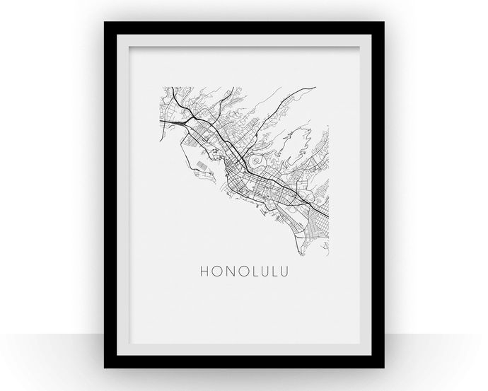 Honolulu Map Print