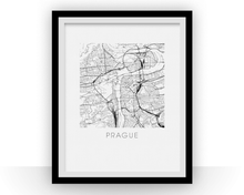 Charger l&#39;image dans la galerie, Affiche cartographique de Prague - Style Noir et Blanc
