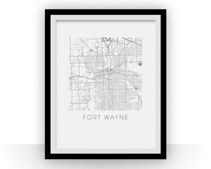 Fort Wayne Map Print
