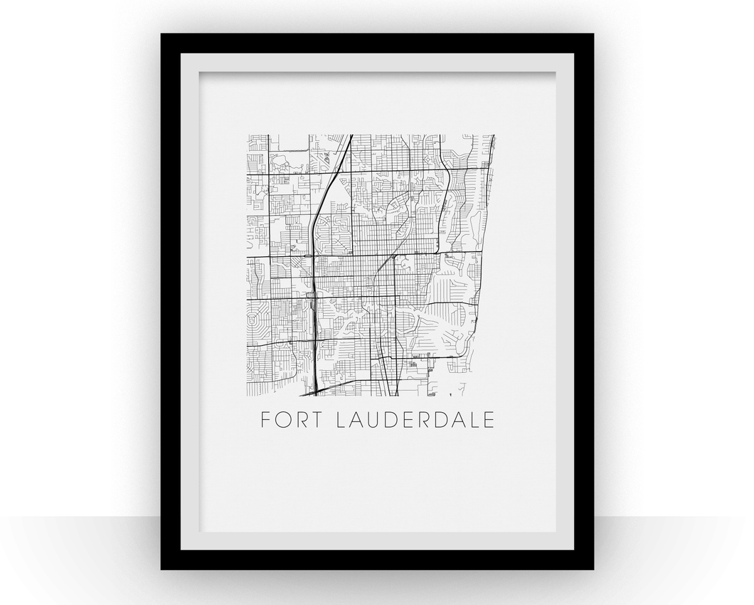 Fort Lautherdale Map Print