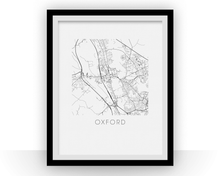 Load image into Gallery viewer, Oxford Map Black and White Print - england Black and White Map Print
