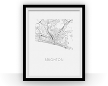 Charger l&#39;image dans la galerie, Affiche cartographique de Brighton - Style Noir et Blanc
